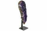 Amethyst Geode Section With Metal Stand - Uruguay #152213-2